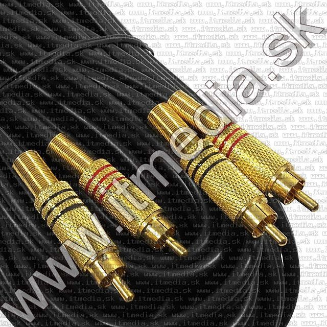 Image of 2x RCA-RCA cable, 10m Black-Gold (IT8018)